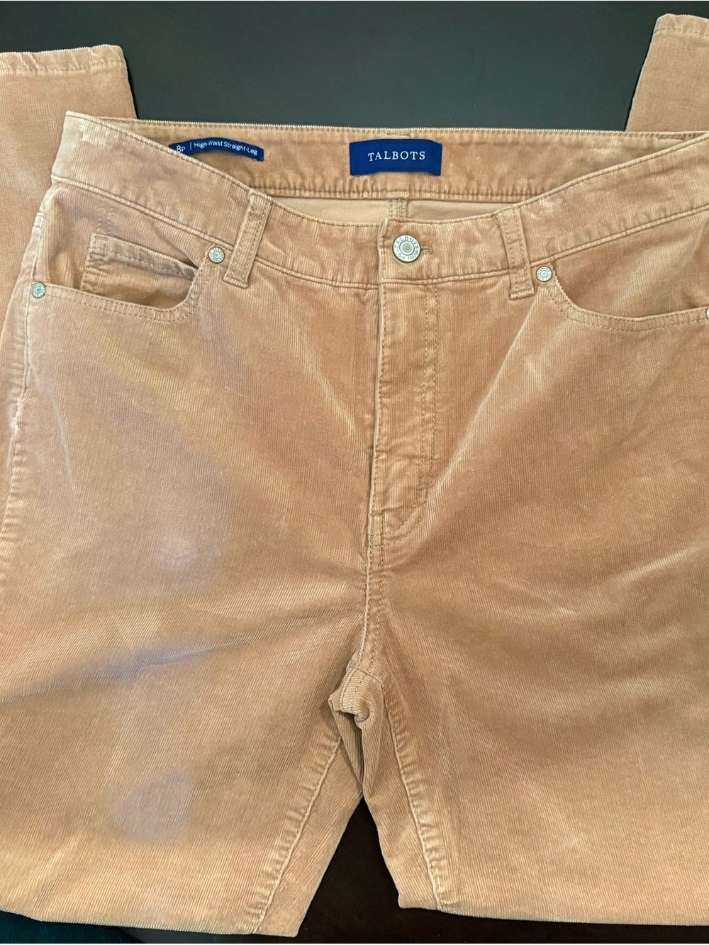 Talbot’s Tan High-Waist Straight Leg Cords 8p